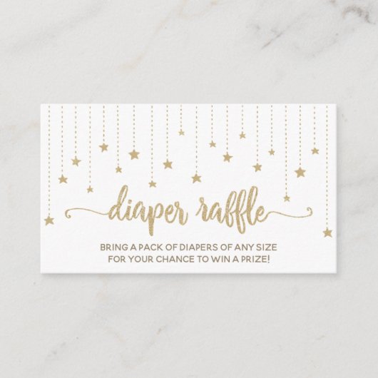 きらめく小さな星の赤ちゃんシャワーおむつラッフルカード エンクロージャーカード (正面)