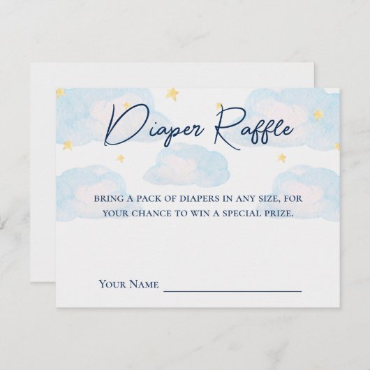 きらめく小さな星の赤ちゃんシャワーおむつラッフルカード ノートカード (正面/裏面)