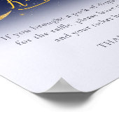 きらめく小さな星の赤ちゃんシャワーおむつラッフルサイン ポスター (角)