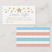 きらめく小さな星の赤ちゃんシャワーおむつラッフル エンクロージャーカード (正面/裏面)