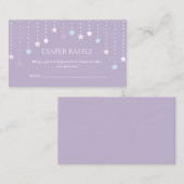 きらめく小さな星の赤ちゃんシャワーおむつラッフル エンクロージャーカード (正面/裏面)