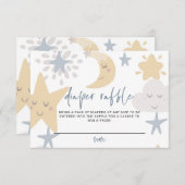 きらめく小さな星の赤ちゃんシャワーおむつラッフル エンクロージャーカード (正面/裏面)