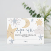 きらめく小さな星の赤ちゃんシャワーおむつラッフル エンクロージャーカード (スタンド正面)