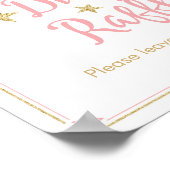 きらめく小さな星の赤ちゃんシャワーラッフルサイン ポスター (角)