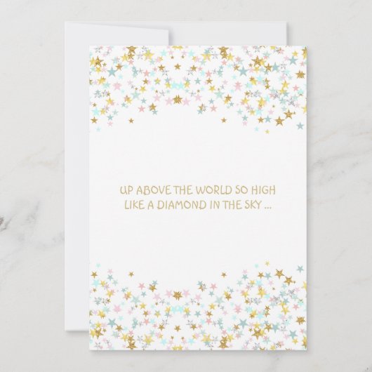 きらめく小さな星の赤ちゃんシャワー任意の色 招待状 (裏面)