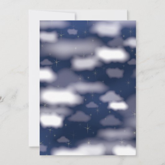 きらめく小さな星の赤ちゃんシャワー天空 招待状 (裏面)