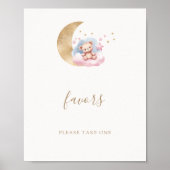 きらめく小さな星の赤ちゃんシャワー好意サイン ポスター (正面)