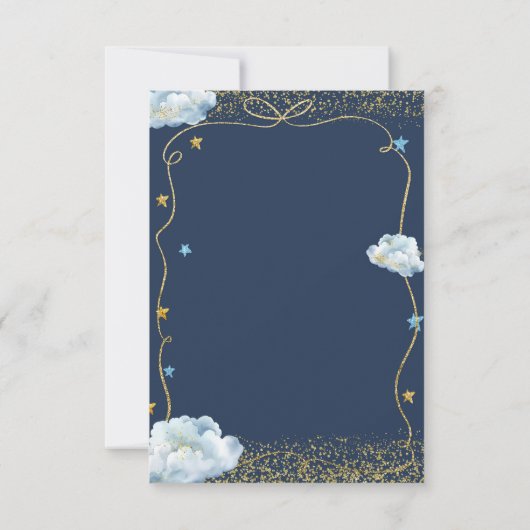きらめく小さな星の赤ちゃんシャワー手描き 招待状 (裏面)