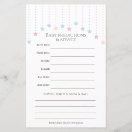 きらめく小さな星の赤ちゃんシャワー推測ゲーム