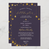 きらめく小さな星の赤ちゃんシャワーbyメール 招待状 (正面/裏面)