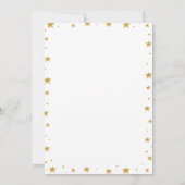 きらめく小さな星の雲ピンクの青のジェンダーの明け 招待状 (裏面)