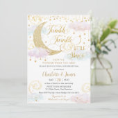 きらめく小さな星ピンクの性別シャワーを明らかにする 招待状 (スタンド正面)