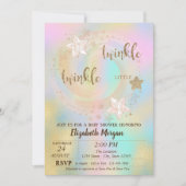 きらめく小さな星ホログラフィックベビーシャワー 招待状 (正面)