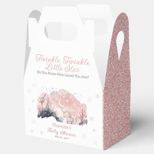 きらめく小さな星ユニコーン赤ちゃんシャワー フェイバーボックス (オープン)