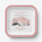 きらめく小さな星ユニコーン赤ちゃんシャワー ペーパープレート (正面)