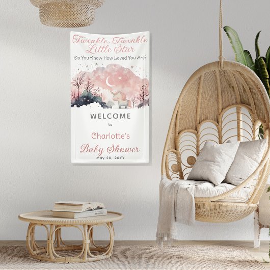 きらめく小さな星ユニコーン赤ちゃんシャワー 横断幕