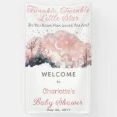 きらめく小さな星ユニコーン赤ちゃんシャワー 横断幕 (縦)