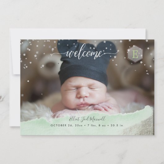 きらめく小さな星誕生ありがとう 招待状 (正面)