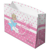 きらめく小さな星 – ピンク ラージペーパーバッグ (裏面アングル)