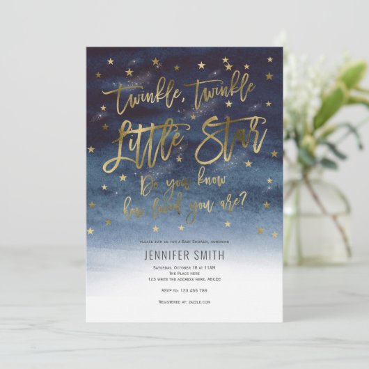 きらめく小さな星、赤ちゃんシャワー 招待状 (スタンド正面)