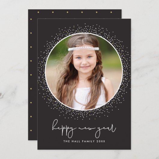 きらめく年末年始の写真カード シーズンカード (正面/裏面)