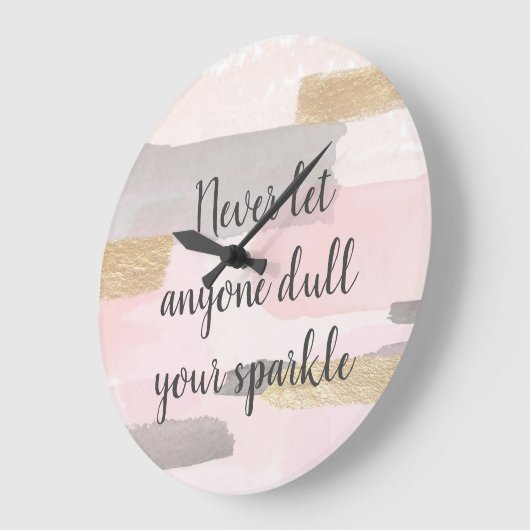 きらめく引用文 ラージ壁時計 (傾斜)