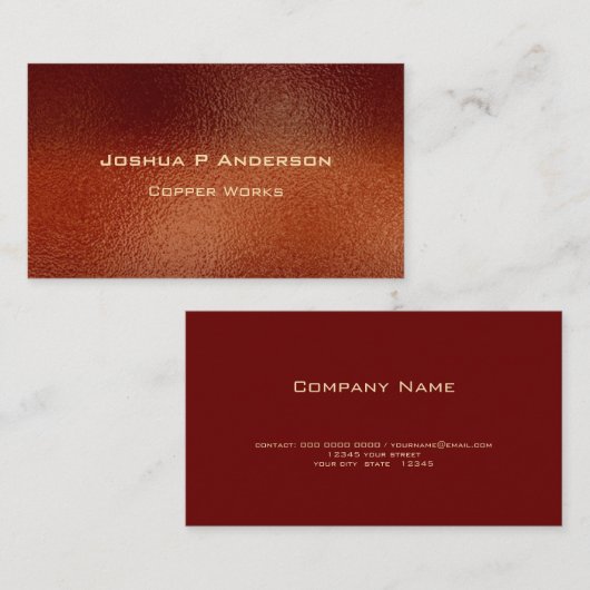 きらめく打ち砕かれた暗銅 名刺 (正面/裏面)