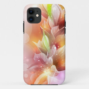 きらめく抽象的な花柄 iPhone 11 ケース