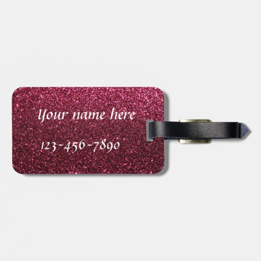 きらめく揺らめく明るい赤紫色「私は」カスタムを蹴ります ラゲッジタグ (裏面横)