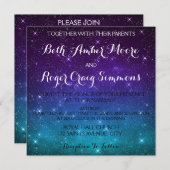 きらめく星の夜空のウェディングシャワーの招待状 招待状 (正面/裏面)