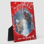 きらめく星の赤いブラシストロークのフォトフレーム フォトプラーク (側面)