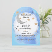 きらめく星、青と金ゴールド抽象芸術 招待状 (スタンド正面)