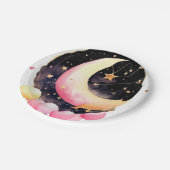 きらめく月&スターズベビーガールシャワー ペーパープレート (アングル)