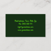 きらめく歯スマイルデンタルケアグリーンカード 名刺 (裏面)