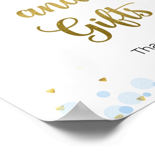 きらめく水のカラーカードとギフトサイン ポスター (角)