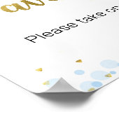 きらめく水の色の好意のサイン ポスター (角)