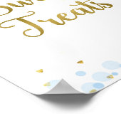 きらめく水の色の甘いお菓子の看板 ポスター (角)