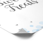 きらめく水の色の甘いお菓子の看板 ポスター (角)