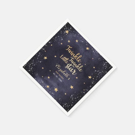 きらめく水の色の赤ちゃんユニセックスシャワー スタンダードカクテルナプキン (角)