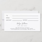 きらめく水彩画のギフト券 (裏面)