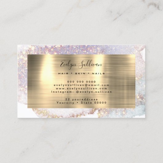 きらめく水彩金ゴールド箔名刺 名刺 (裏面)