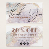 きらめく水感謝してい色割引カード (正面&裏面)