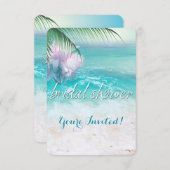 きらめく海ウォーターブライダルシャワー 招待状 (正面/裏面)