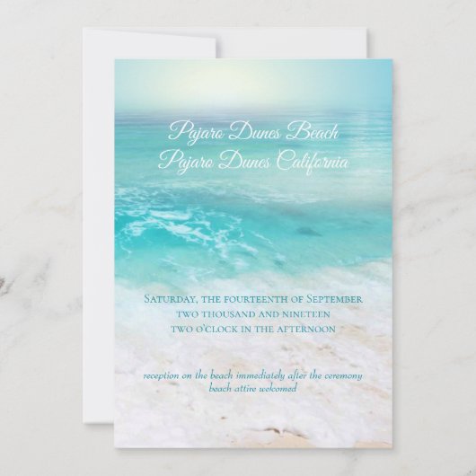 きらめく海ウォーター結婚式招待状 招待状 (裏面)