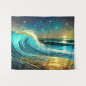 きらめく発散海波 タペストリー (正面(横))