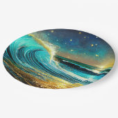 きらめく発散海波 ペーパープレート (アングル)