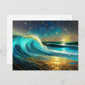 きらめく発散海波 ポストカード (正面/裏面)