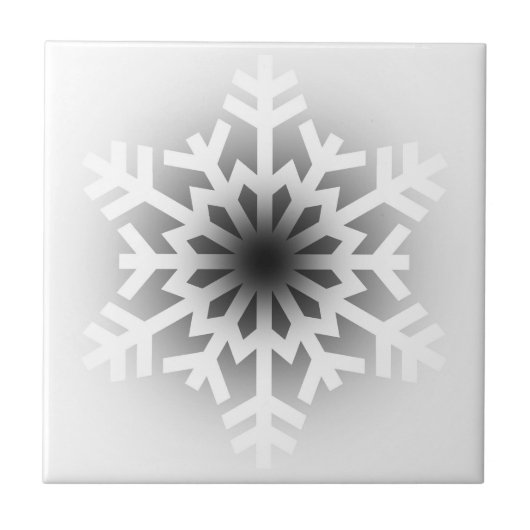 きらめく白い雪片 タイル (正面)