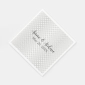 きらめく白結婚色のハート スタンダードランチョンナプキン (角)