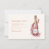 きらめく真珠とプロセッコブライダルシャワー サンキューカード (正面)